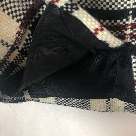 Pink Martini Plaid Pencil Wool Blend Skirt Small - Picture 6 of 10